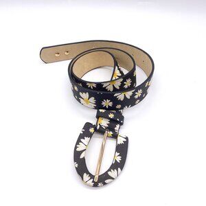 Alessia Massimo Womens Belt Black Floral Print Size S